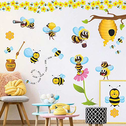 PEGATINAS PARED 3D ABEJA VINILO 6 PIEZAS COLORIDO miniatura 6