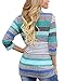 Myobe Women's Fashion Geometric Print Drape Front Cable Knit Cardigan, Large, Blue