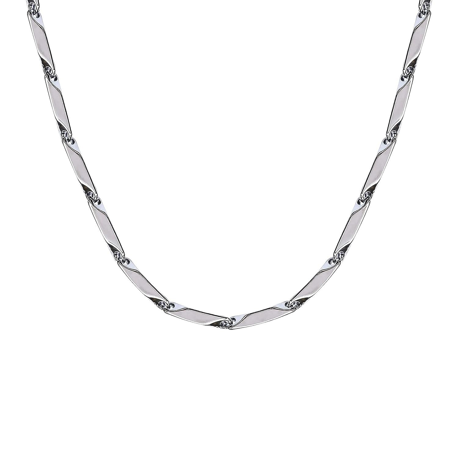 DMJ 24Inch (H.Q) Premium Brass TRIANGLES Silver Chain For Men Boys Stylish Chains Necklaces Silver (SILVER) (B0D7QB72SC) Amazon Price History, Amazon Price Tracker