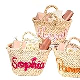 Bolso Personalizado para Dama de Honor, Bolso de Paja de Playa Personalizado, Cesta de Regalo para Dama de Honor, Regalo para Fiesta de Soltera, Favor de Ducha Nupcial, Bolso de Boda de Verano