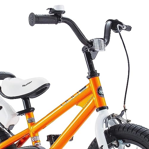 Image of RoyalBaby Bicycle for Kids Cycle for 3-5 Years Boys & Girls 14 Inch | Training Wheels | Adjustable Seat | 1 Year Warranty | Orange