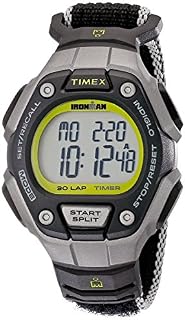 Timex Women's Ironman 30-Lap Digital Quartz Mid-Size Watch, Black/Silver-Tone/Lime - TW5K89800