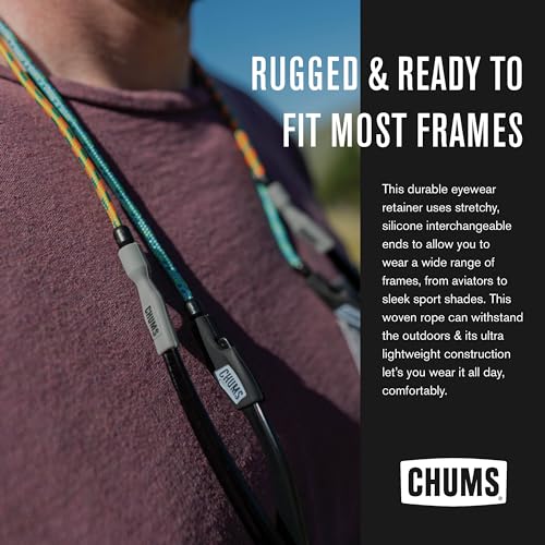 Chums 3mm Ripcord Rope Sunglasses Retainer & Glasses Strap for Men & Women (Gray/Blue/Navy)