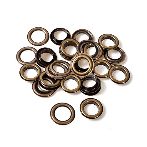 Trimming Shop Bronze 16mm Brass Eyelets Grommets with Washers Rust Proof for Pool Covers, Tarpaulin, Vinyl Banners, Yoga Mat, Art and Craft, DIY Projects, 50pcs