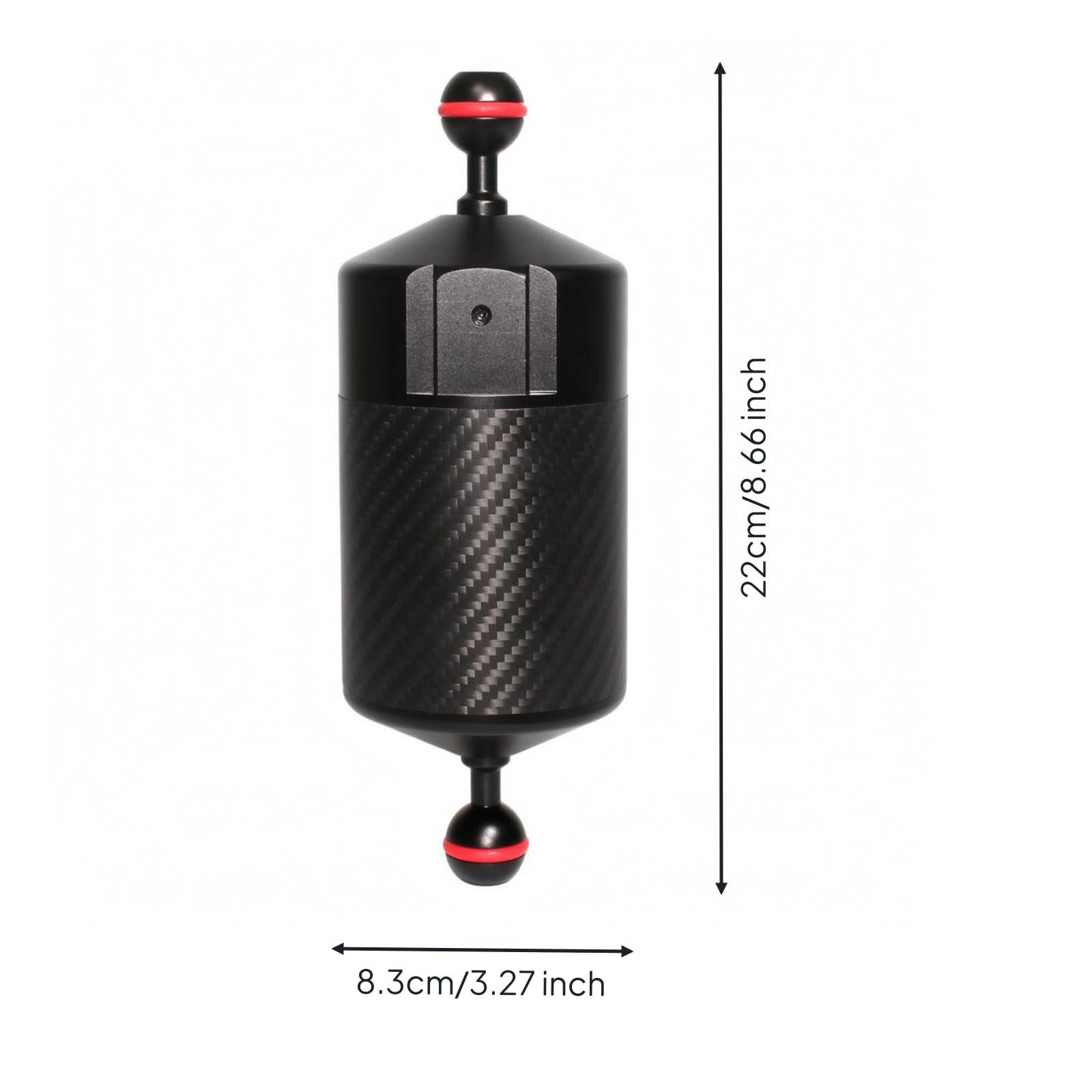 Underwasser Kamerahalterung Unterwasser Kamera Halterung Schwimm Arm Auftriebsarm Aluminium Tragfähig Rostfrei Kugelgelenk System für Modulare, Schwarz, FA80 83 220mm