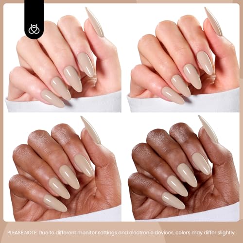 Image of Beetles Nude Gel Polish, 1Pcs 15ml Neutral Gel Polish Brown Beige Tan Nail Polish Cozy Vibes, Soak Off Uv LED Polish Manicure Salon DIY Home Fall Nail Art Colorful Bottle