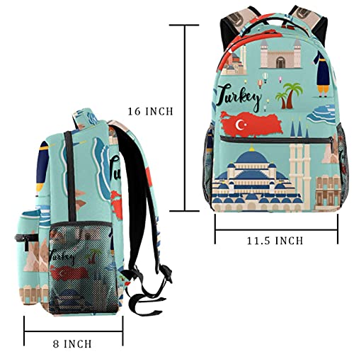 Sac à dos d'écolier motif coucher de soleil multicolore au style décontracté unique