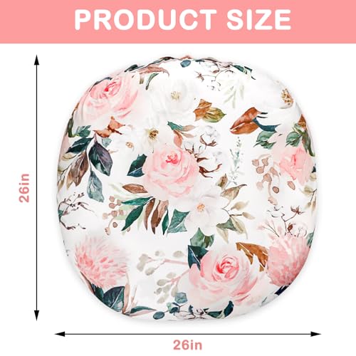 Image of DILIMI Newborn Lounger Cover, Soft Comfortable Baby Lounger Cover, 1 Pack Reversible Removable Slipover for Infant Lounger Pillow, Pink Floral (Lounger not Included)