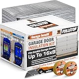 BEEST FULLSTOP Garage Door Insulation Kit - 16x7 & 16x8ft Double Garage Door Insulation Panels - 16 Pre-Cut 24x48 Foam-Core Panels w/ Tape, Cutter & Squeegee - Easy DIY For Instant Temperature Control