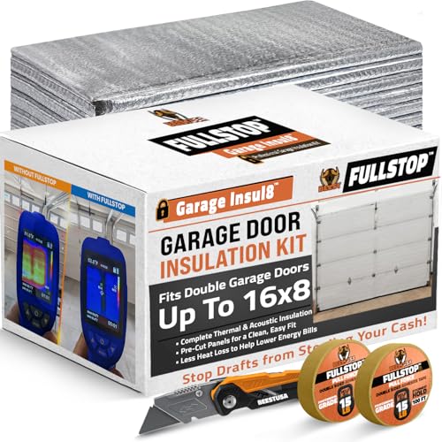 BEEST FULLSTOP Garage Door Insulation Kit - 16x7 & 16x8ft Double Garage Door Insulation Panels - 16...