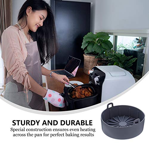 1stk Backgeschirr Airfryer-einsätze Zubehör Für Heißluftfritteusen Air Fryer Backblech Küchen- Und Esszimmerstühle Luftfritteuse Backblech Silikon Backform Antihaft Korb Kieselgel – Bild 4