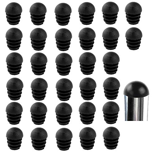 LEZED Embout Bouchons pour Tube de Chaise de Rond Noirs Embout Entrant Rond pour Pied de Chaise Embout Pied de Chaise Caoutchouc Pied de Chaise Protection 32 Pièces (16mm)