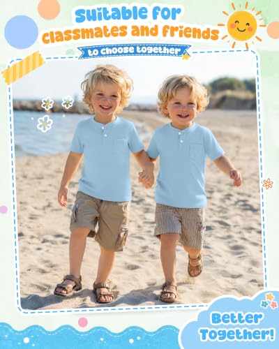 Image of Toddler Boys Cotton Henley T Shirts