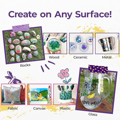 Pintar ZM-39N2-72CN 24 Pack | Oil Based Paint Markers | Oil Paint Pens For Rock Painting,Glass, Wood, Plastic, Canvas, Paper, Metal, Ceramic, & Fabric thumb #2