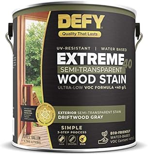 Extreme 40 Semi-Transparent Wood Deck Stain - Ultra Low VOC Formula, 1 Gallon - Driftwood Gray