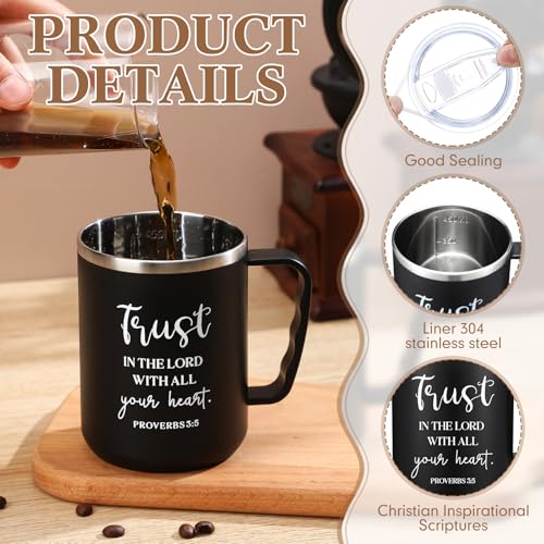 Set 12 Mugs Cristianos de Acero Inoxidable con Tapa y Popote miniatura 4