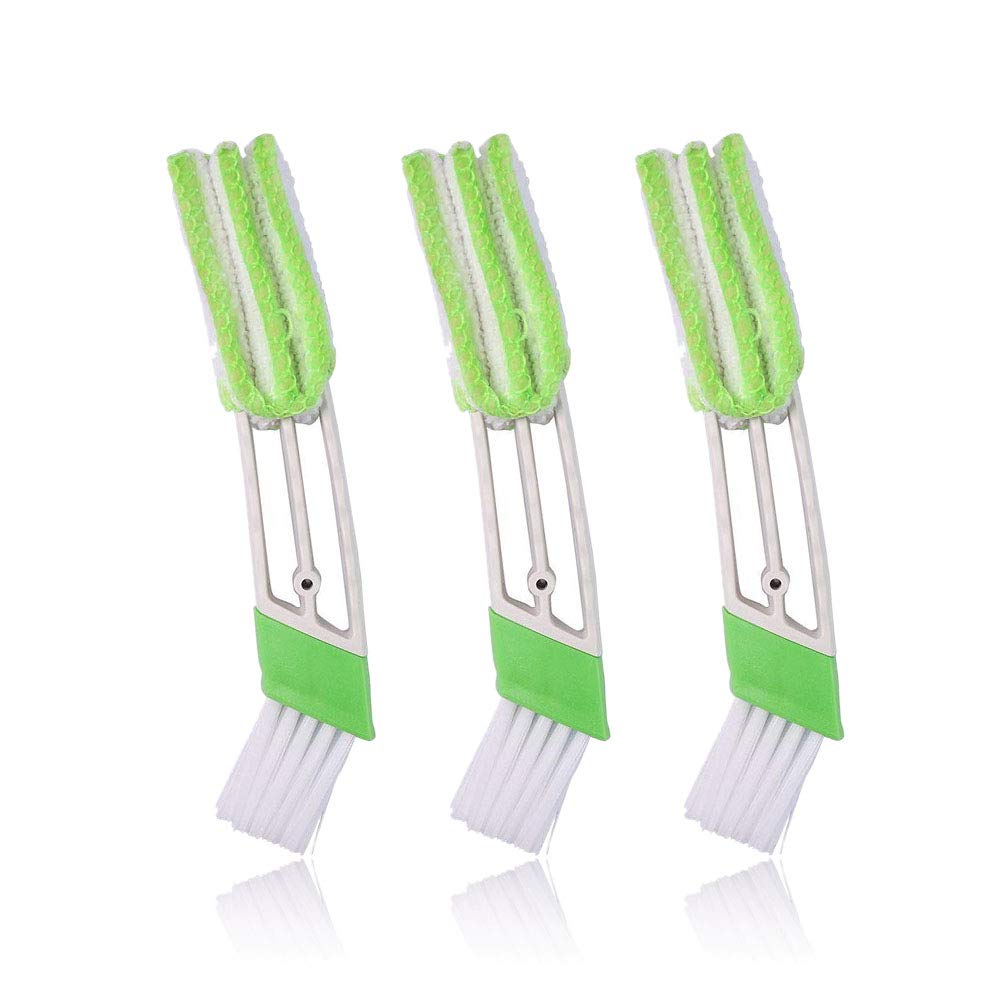 Knr Harmony Green Mini Duster For Car Air Vent 3 Pack Air Conditioner Cleaner And Brush Double Head Dust Collector Cleaning Tool For Keyboard Blinds Shutter Automotive Dashboard