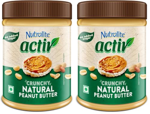 Image of Nutralite Activ Peanut Butter Natural Crunchy | 1kg Jar | 26g Protein per 100g | High Dietary Fibre | No Added Sugar & Salt | Zero Trans-Fat | No Gluten | No Hydrogenated Oil | No Preservatives
