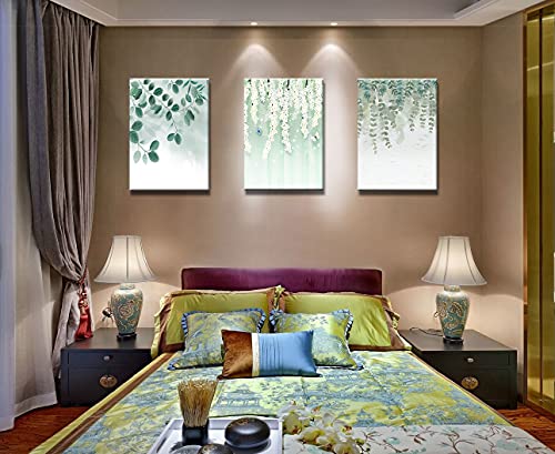 Okexckk Botanical Plant Canvas Wall Art, Boho Plant For Bathroom Wall Decor, Minimalist Floral Prints For Living Room, Green Leaf Painting Picture For Bedroom 12"X16" #TOP5