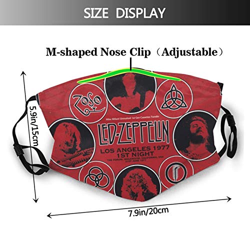 WINTERSUNNY Band Face Mask for Adults Reusable Windproof Led Zeppelin Poster Mouth Cover with Elastic Straps Fashionable Stairway to Heaven Decorative Masks