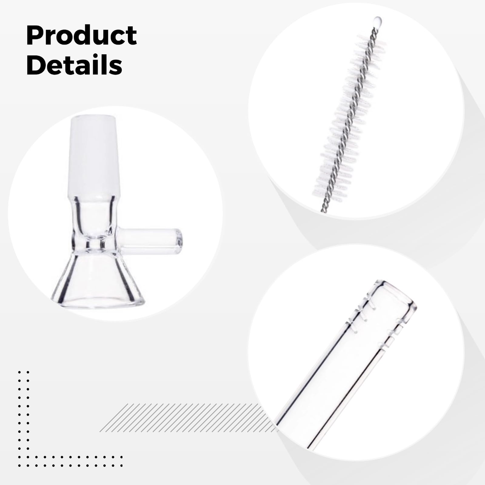 Kit adaptateur de laboratoire en verre, kit mini tube, verre borosilicate fileté de 14 mm avec brosses et entonnoirs, chimie, distillation, filtration, équipement de laboratoire, 1 ensemble