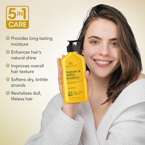 Image of Botanic Hearth Aloe Vera Shampoo Infused With Bergamot & Vegan Protein | Clarifying Shampoo To Hydrate, Soften & Strengthen Hair | Paraben & Sulfate Free | For All Hair Types, 16 Fl Oz