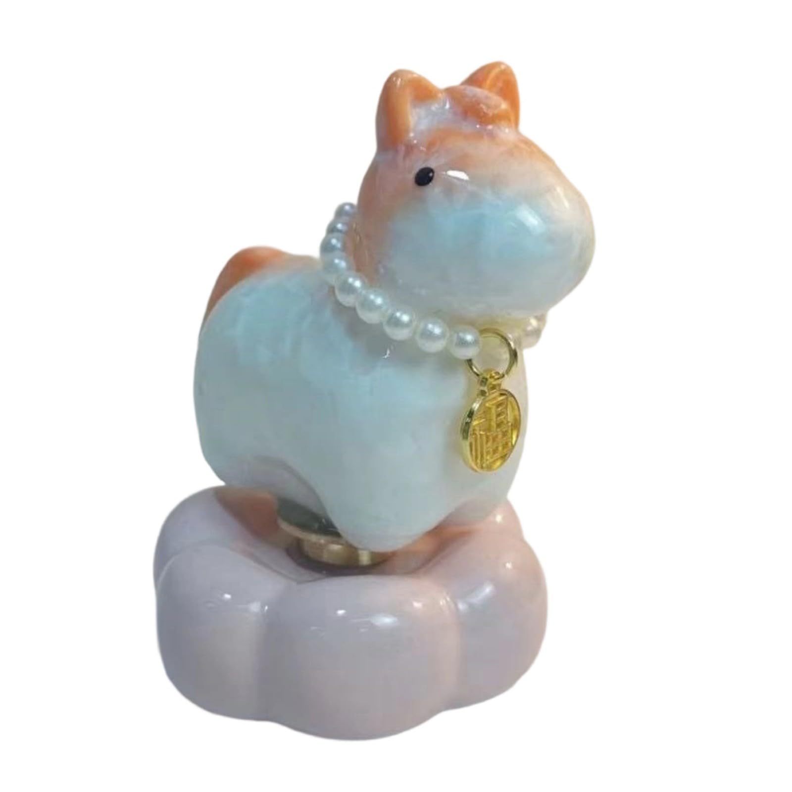 HDOYTXXM Rotating Horse Figurine Spring Festival Ornament Good Luck Charm for Desk Car Ceramic Horse Figurines Home Decors