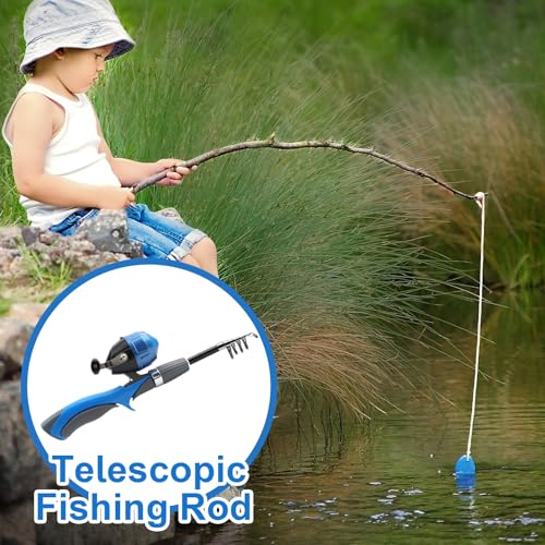 Caña de pescar telescópica para niños de acero plegable extensible 3