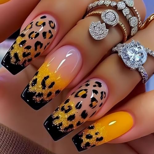 Coffin Press on Nails Medium Length Acrylic Fake Nails with