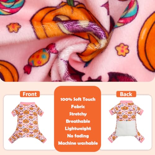 Image of CuteBone Small Dogs Outfit Soft Puppy Onesies Pjs Halloween Dog Pajamas Pet Coat Cat Apparel Comfy Doggie Jumpsuit Bodysuit for All Seasons P351L