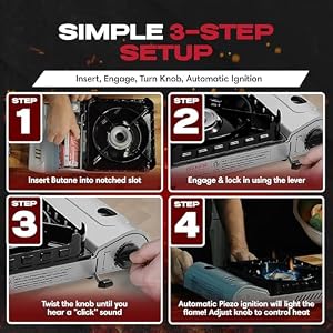 Chef Master Portable Butane Camping Stove, Backpacking Burner, 15,000 BTU — photo 6 of 6