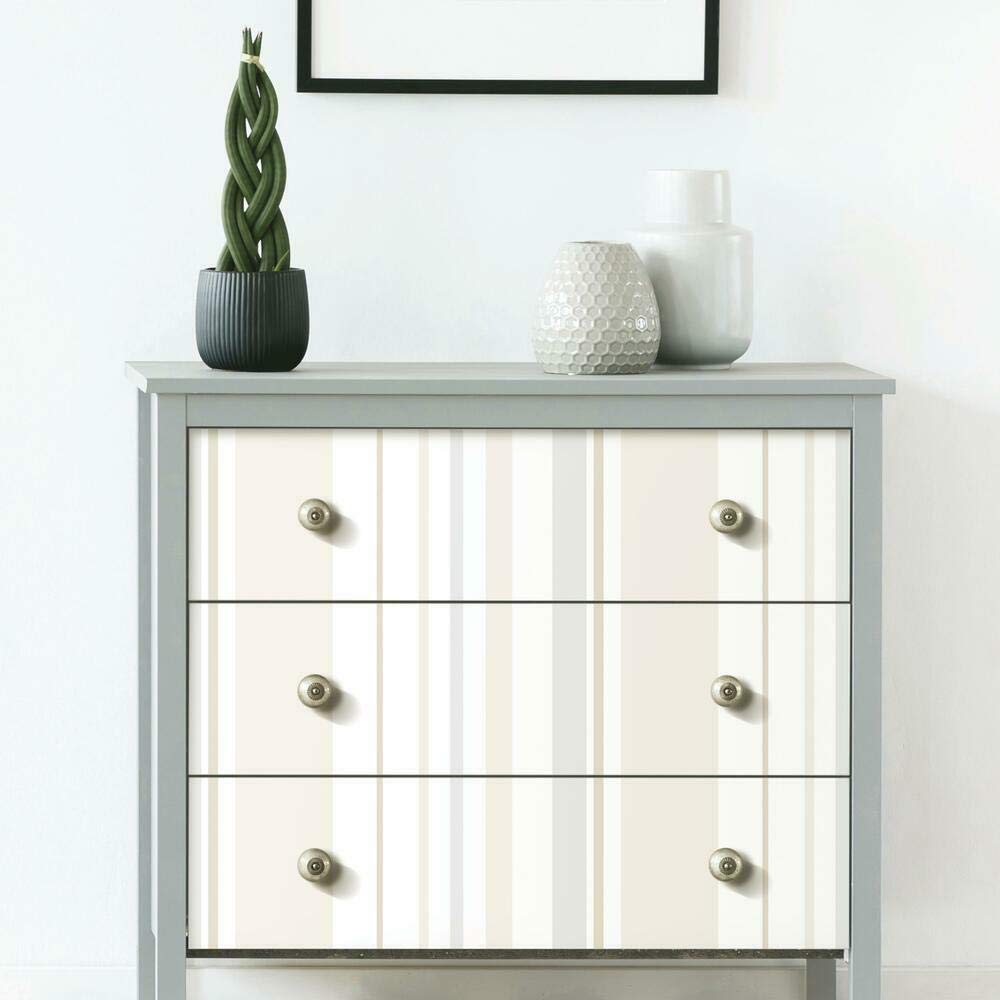 RoomMates RMK11297RL Stripes Peel and Stick Wallpaper, Tan - Image 3