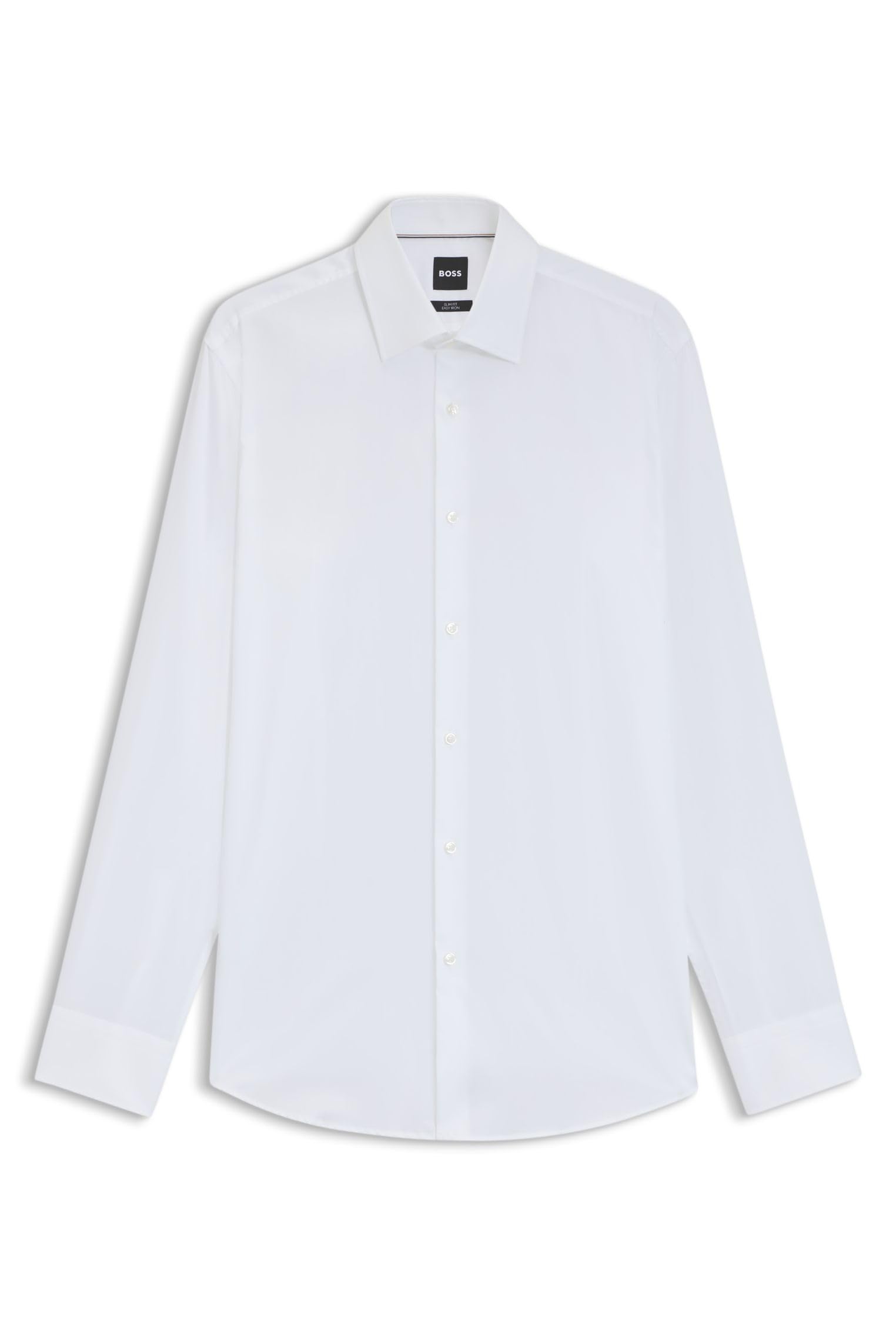 Hugo Men's White Formal Shirts, 3XL, Casual Long Sleeve Shirt
