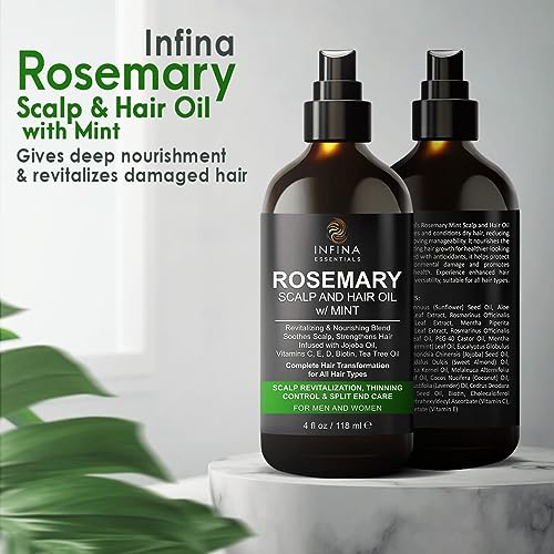 Infina Essentials Rosemary Oil For Hair Growth Spray W/Biotin, Tea Tree Oil & Coconut thumb #4