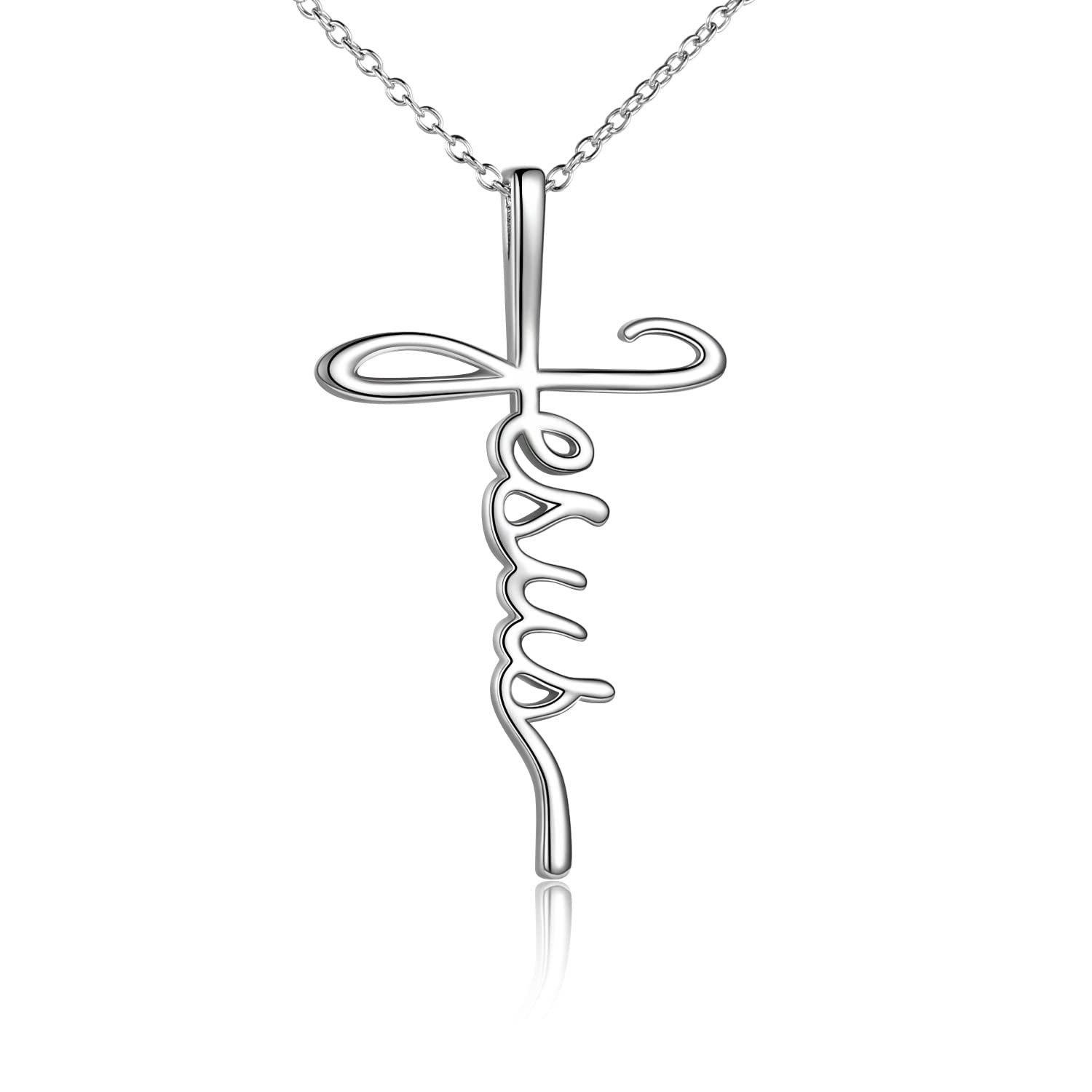 VONALA Jesus Halskette 925 Sterling Silber Jesus Kreuz Anhänger Halskette Dragonfly Schmuck Christliche Geschenke für Frauen