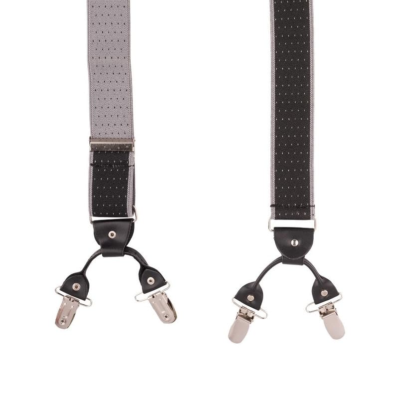 Image of The Tie Hub Suspenders for Men | Slim Clip-On Y-Back Elastic Braces | Adjustable 1.25 Inch | Formal Wedding Office