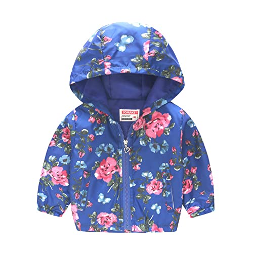Toddler Rain Jacket Waterproof Raincoat Mesh Lined Coat with Removable Hood for Boys Girls Cartoon Star Printed
