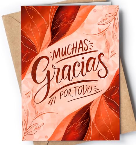 Greeting Cards for Everyone Tarjeta de Agradecimiento - Tarjetas de Agradecimiento para profesora o profesor - Regalo original para agradecer a alguien - Muchas Gracias EU 14