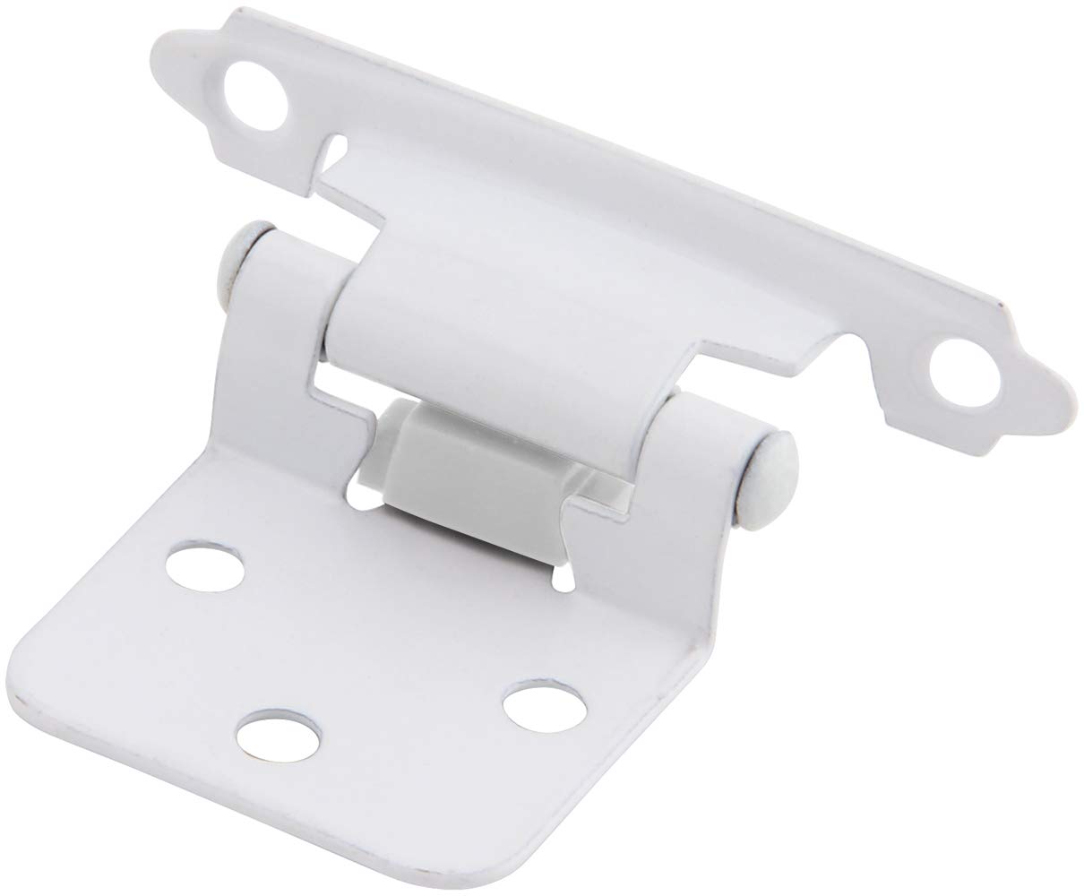 SilverlineSH5000 Self Close Face Frame Hinge Cabinet Hardware Face Mount Overlay Variable 10 Pairs White SH5001-WT-10PK