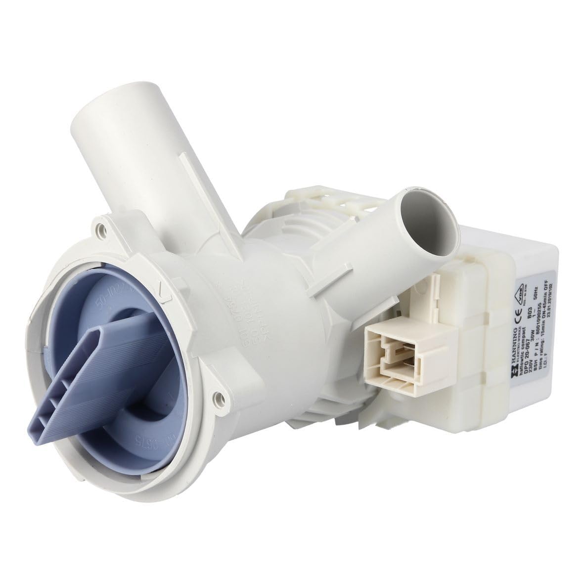 easyPART passend für BOSCH 00146094 Ablaufpumpe HANNING mit Pumpenkopf und | Sieb für Waschmaschine, Laugenpumpe, Abwasserpumpe, Entleerungspumpe, Kompatibel mit Balay, Constructa, Siemens, Neff
