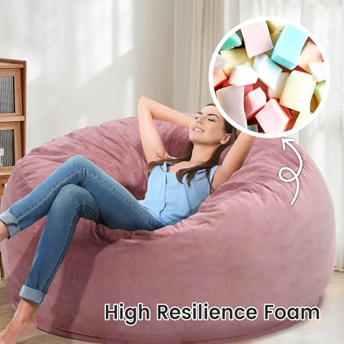 Image of 5 Ft. Bean Bag Chair for Adults, Teens, Kids with Memory Foam Filling