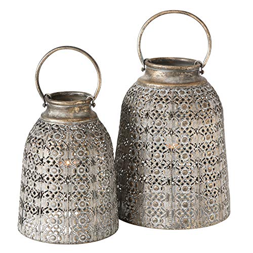 WHOLE HOUSE WORLDS Festliche Kerzen Laternen, 2er-Set, Vergoldet,...