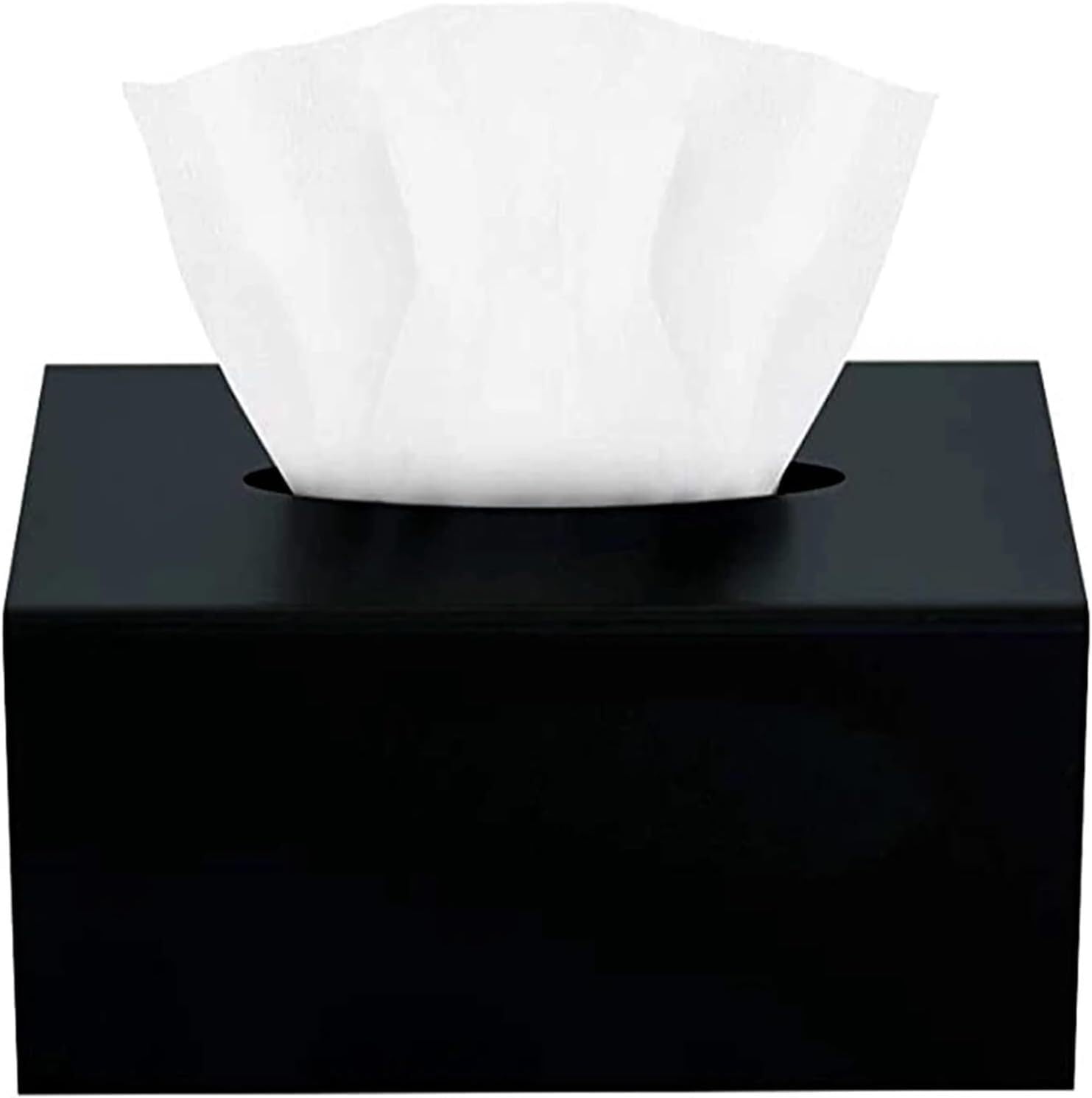 Tissue Box Cover Holder, Tissue Holder Napkin Cover Hand Towel Dispenser(Light Black)