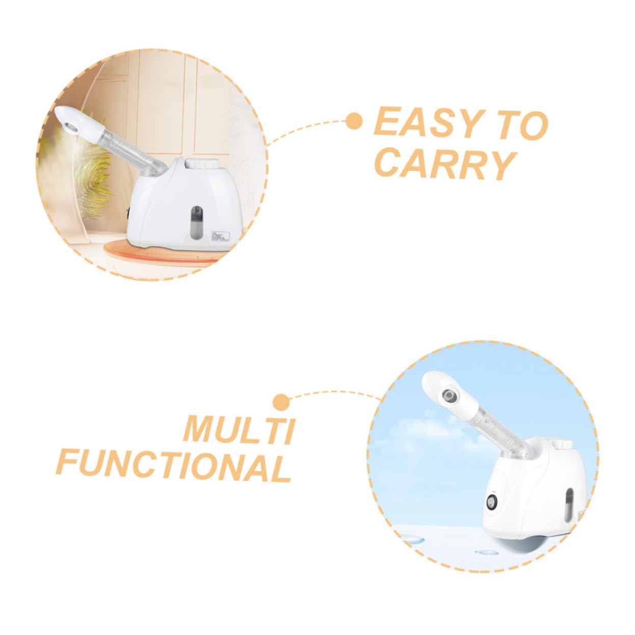 Healeved Facial Portátil, Humidificador de Vapor para Tratamientos Faciales, Hidratación Profunda, Diseño Compacto para Rutina Diaria y Aromaterapia