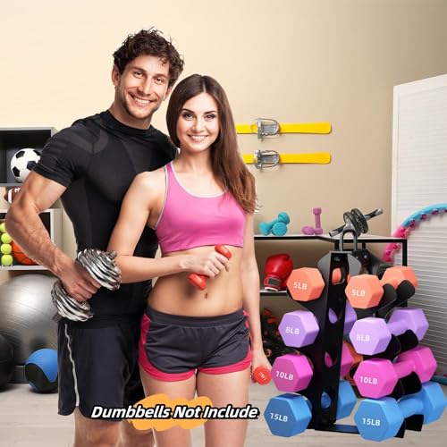 Bupans A-Frame Dumbbell Rack Stand with Handle, 4-Tier Alloy Steel Rack for Home Gyms and Offices - Image 7