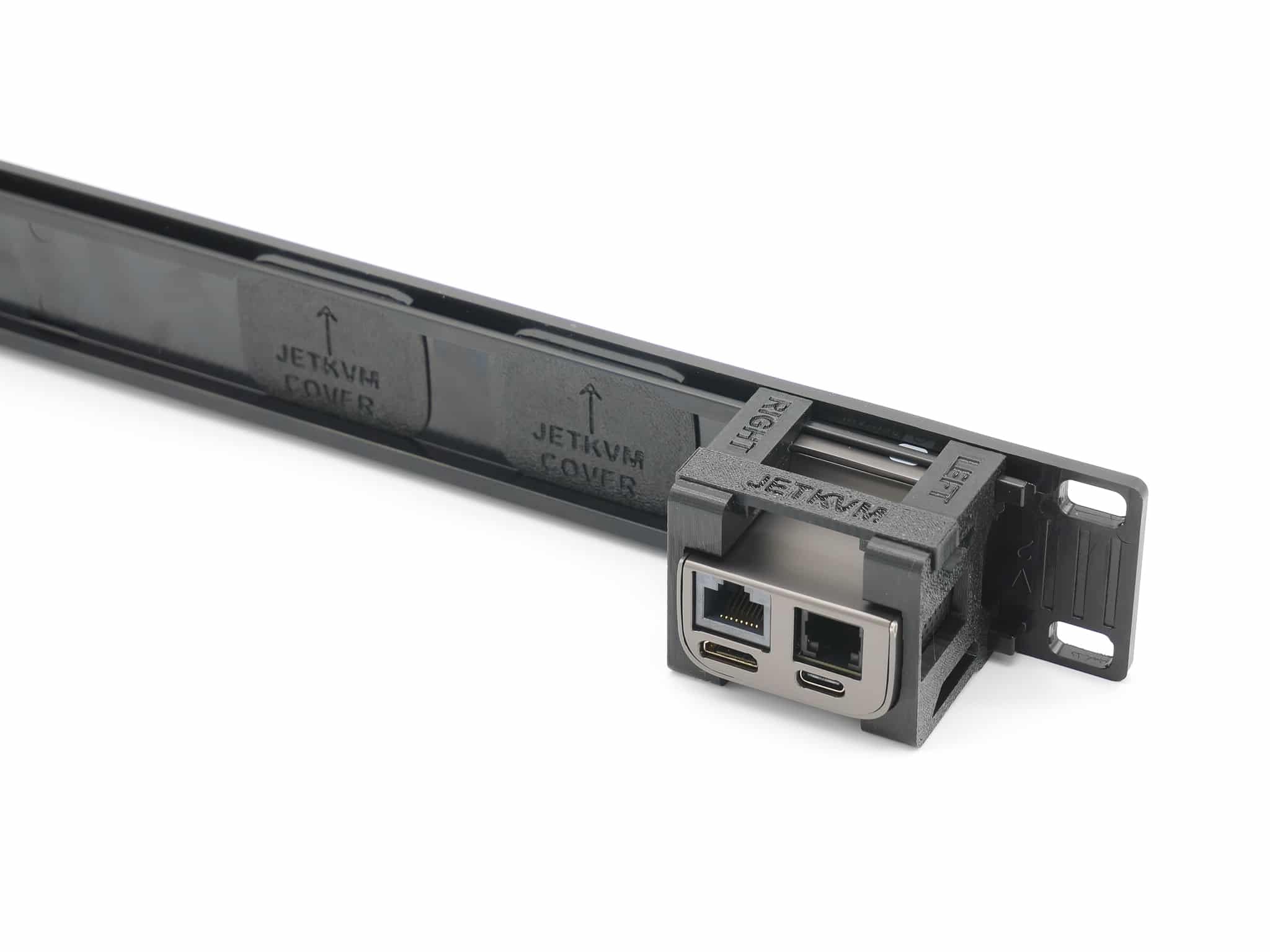 Rack Mount for 3 pcs. JetKvm - 2 blind Cover Plates