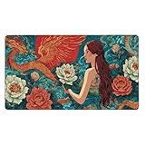 Gaming Mauspad XXL, Mousepad 500x250mm, (MäDchen Blumen) Mauspads groß Vernähte Kanten...