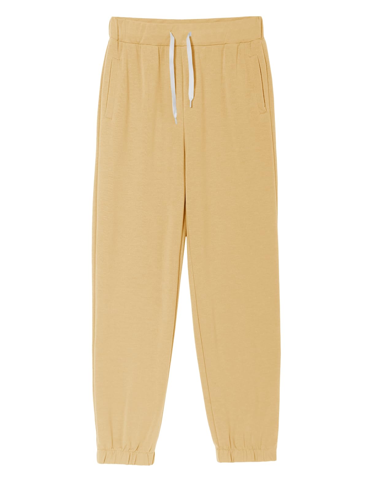 Boys' Regular Fit Lightweight Jogging Bottoms, Solid Color Sports Trousers, Casual Leisure Pants with Elastic Waistband and Pockets