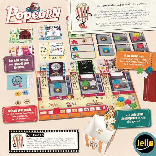 Popcorn juego de mesa estrategia para 2 a 4 jugadores miniatura 2