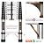 Telescoping Ladder 16.5 FT Telescope Ladder Stainless Steel, Extension Collapsible Telescopic Ladders with 2 Hooks Folding Extendable Adjustable Portable Rv Ladders for Home Roof, 330lbs Max Capacity